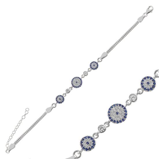 Wholesale CZ Evil Eye Box Chain Bracelet