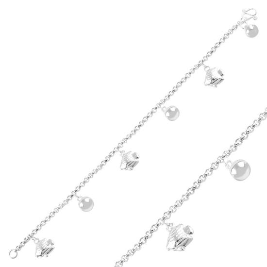 Wholesale Dangle Fish & Bell Ball Stoneless Bracelet