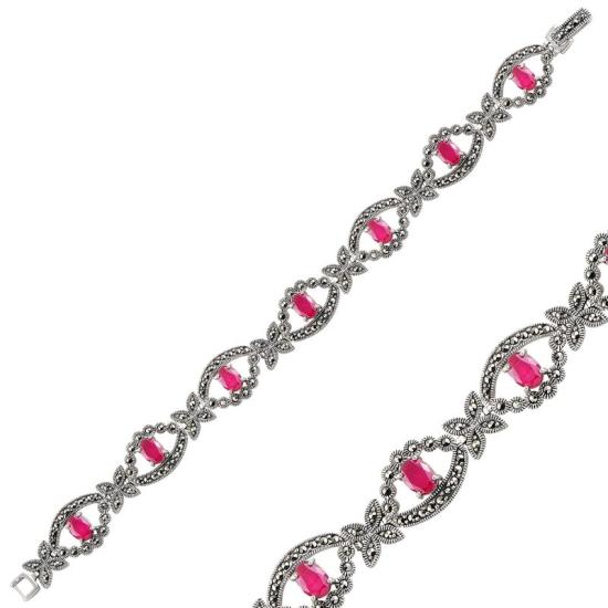 Wholesale Marcasite & Ruby CZ Bracelet