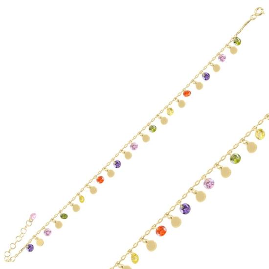 Wholesale Dangle Sequin & Multi Color CZ Bracelet