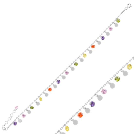 Wholesale Dangle Sequin & Multi Color CZ Bracelet