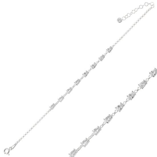 Wholesale Teardrop CZ Rolo Chain Bracelet