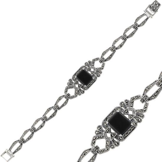 Wholesale Onyx & Marcasite Bracelet