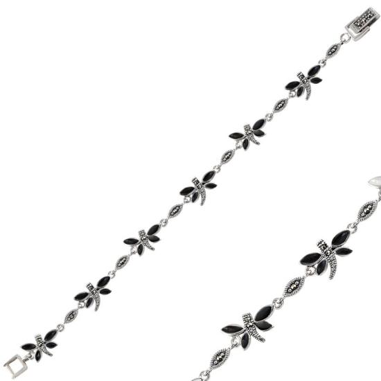 Wholesale Dragonfly Onyx & Marcasite Bracelet