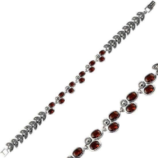 Wholesale Garnet CZ & Marcasite Bracelet