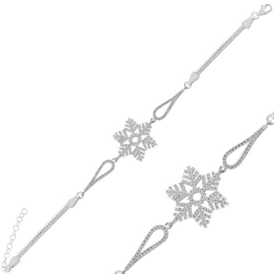 Wholesale Snowflake CZ & Box Chain Bracelet