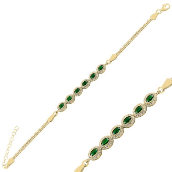 Wholesale Emerald Oval CZ Bracelet