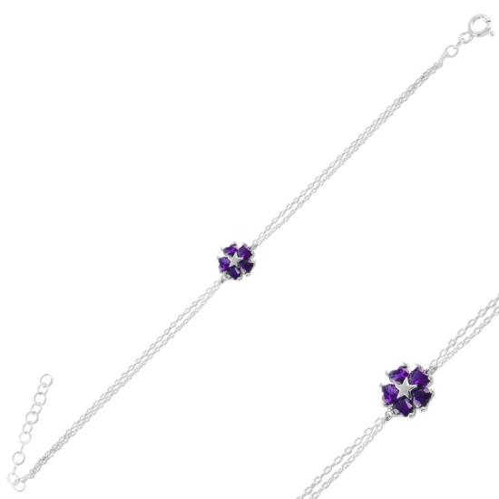 Wholesale Heart CZ Flower & Star Bracelet