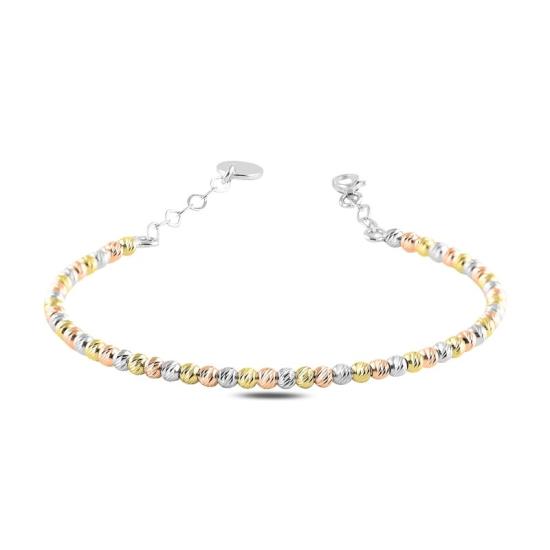 Wholesale Diamond Cut Tricolor Ball Bangle