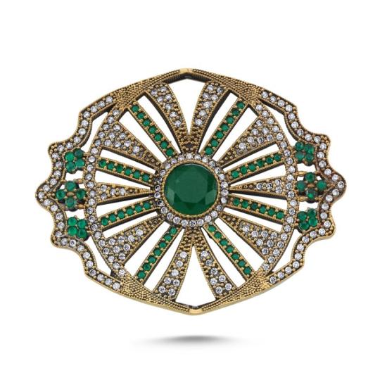 Wholesale Round Ottoman Style CZ Brooch