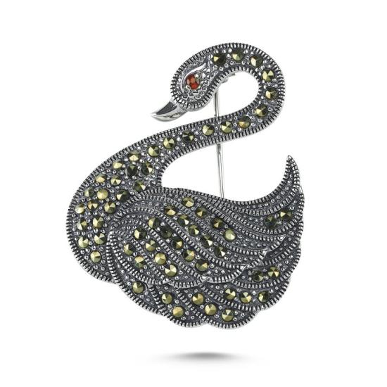 Wholesale Swan Marcasite Brooch