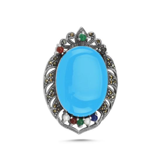 Wholesale Turquoise & Marcasite Brooch