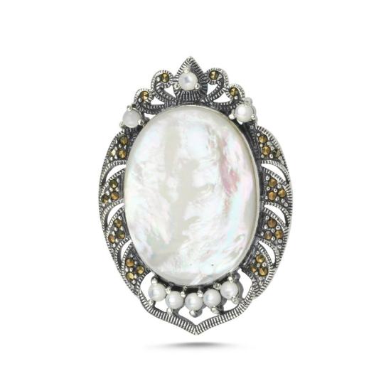 Wholesale Mother of Pearl & Marcasite Brooch