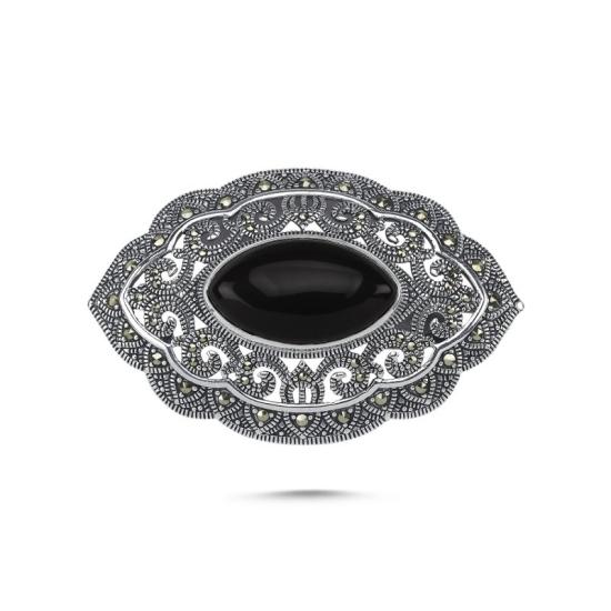 Wholesale Onyx & Marcasite Brooch