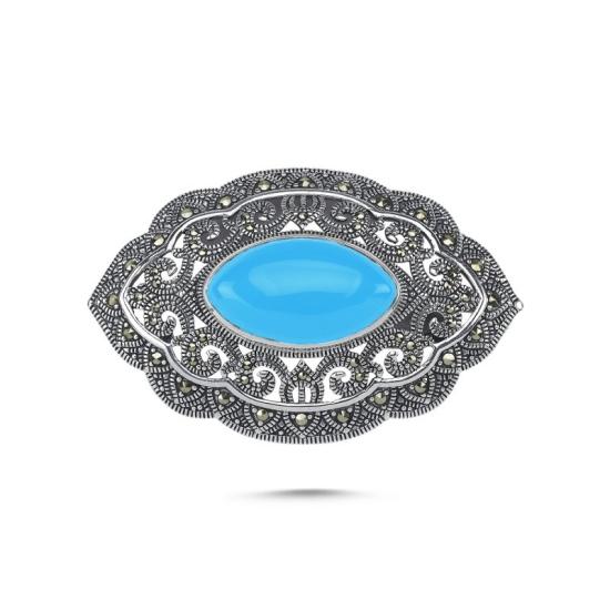 Wholesale Turquoise & Marcasite Brooch