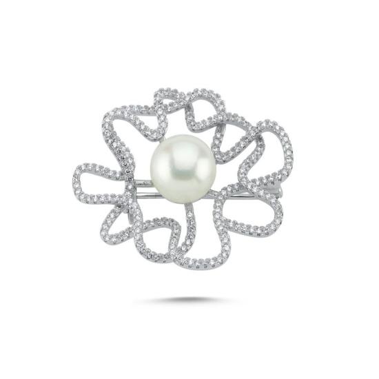 Wholesale Genuine Pearl & CZ Brooch