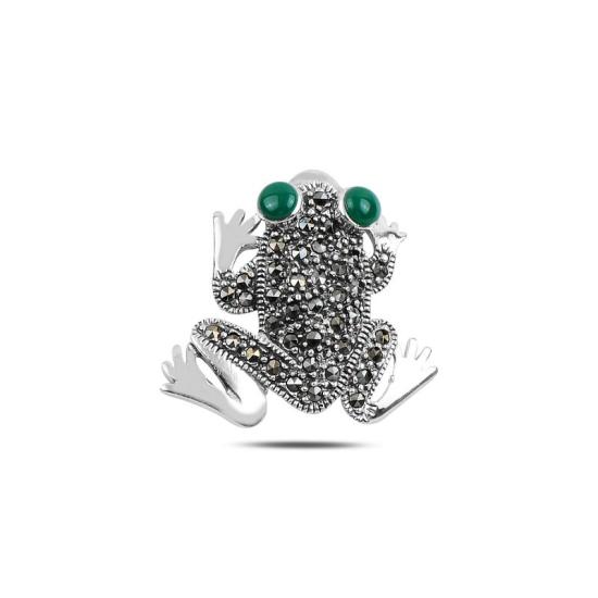 Wholesale Frog Gemstone & Marcasite Brooch