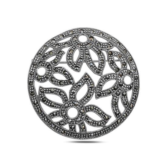 Wholesale Flower Patterned Marcasite Brooch