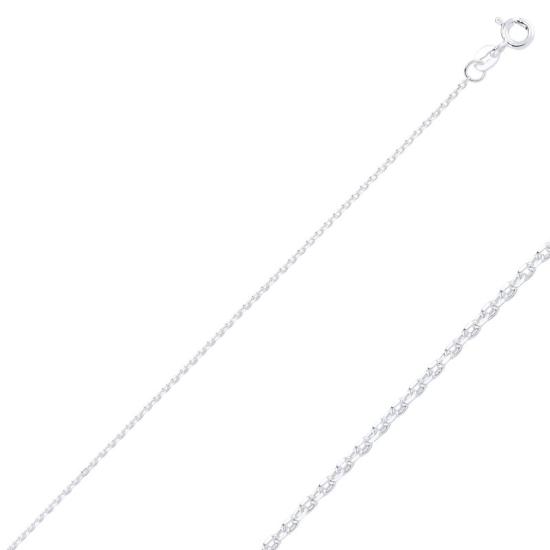 Wholesale 30 Micron Diamond Cut Forzentina Rhodium Plated Chain Necklace