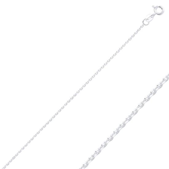 Wholesale 40 Micron Diamond Cut Forzentina Rhodium Plated Chain Necklace