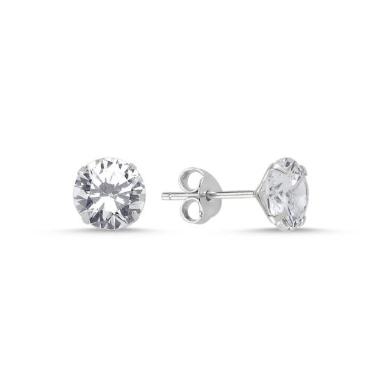 Wholesale 7mm Round Solitaire CZ Stud Earrings