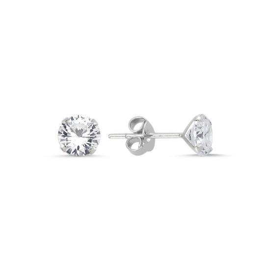 Wholesale 6mm Round Solitaire CZ Stud Earrings