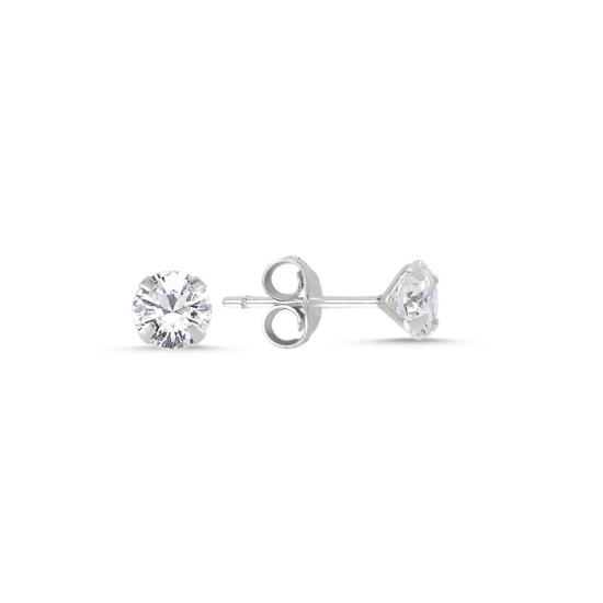 Wholesale 5mm Round Solitaire CZ Stud Earrings