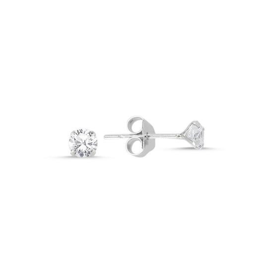 Wholesale 4mm Round Solitaire CZ Stud Earrings