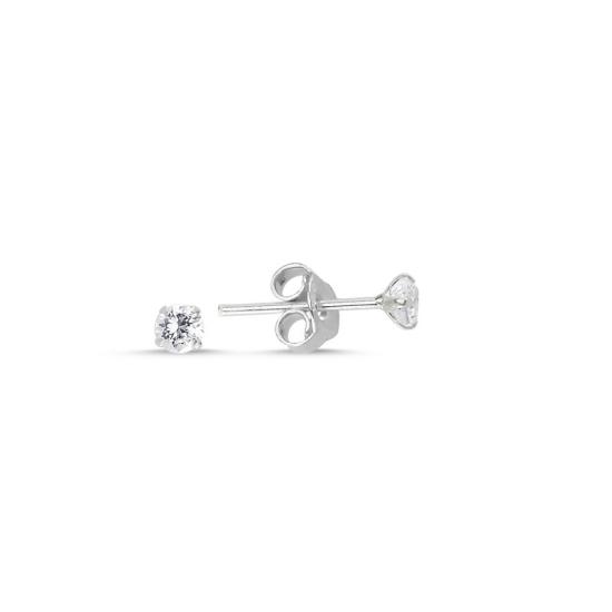 Wholesale 3mm Round Solitaire CZ Stud Earrings