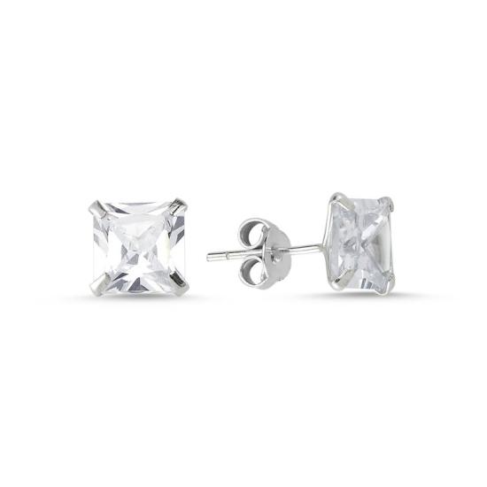 Wholesale 6mm Square Solitaire CZ Stud Earrings