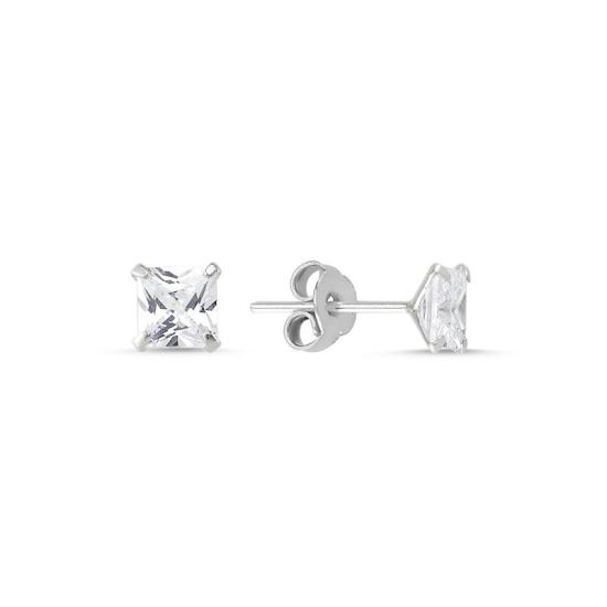 Wholesale 5mm Square Solitaire CZ Stud Earrings