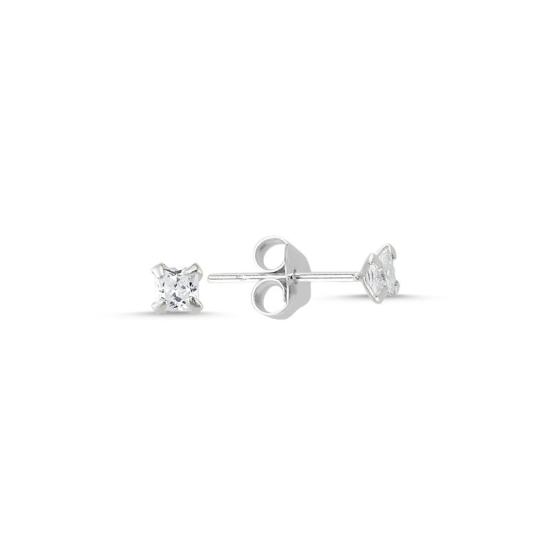 Wholesale 3mm Square Solitaire CZ Stud Earrings