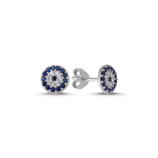 Wholesale Round Evil Eye CZ Stud Earrings