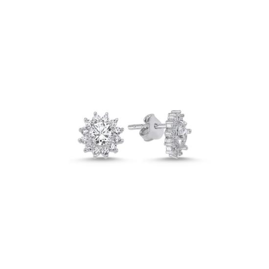 Wholesale Halo Solitaire CZ Stud Earrings