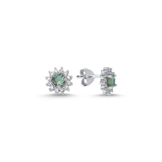 Wholesale Halo Solitaire Zultanite & CZ Stud Earrings