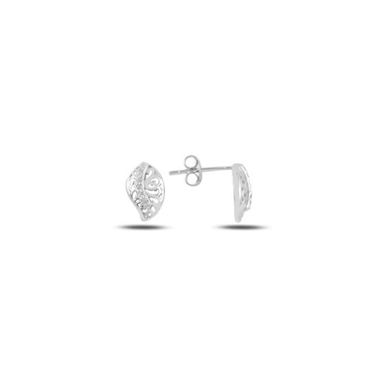 Wholesale Leaf CZ Stud Earrings