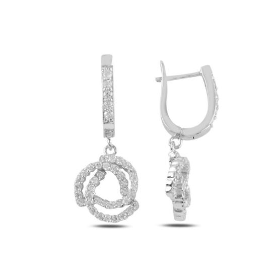 Wholesale CZ Dangle Latch Back Earrings