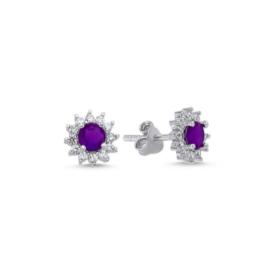 Wholesale Halo Solitaire CZ Stud Earrings