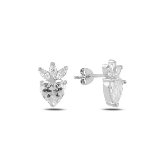 Wholesale Strawberry & Heart CZ Stud Earrings