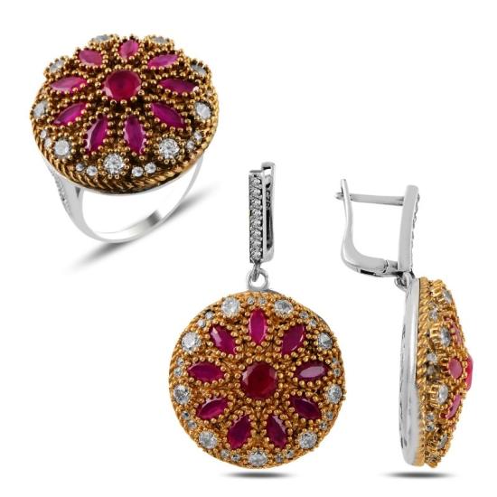 Wolesale Ruby CZ Ottoman Style Set