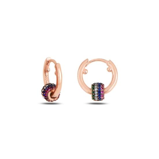 Wholesale Movable Ball Multi Color CZ Hoop Earrings