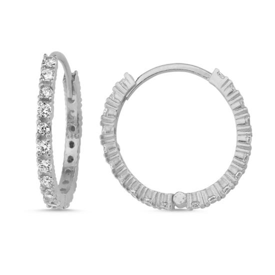 Wholesale 22mm CZ Eternity Hoop Earrings