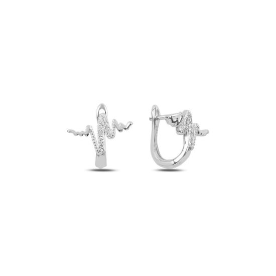 Wholesale Heartbeat CZ Latch Back Earrings