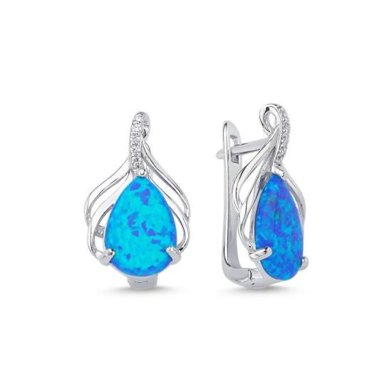 Wholesale Opal & CZ Latch Back Earrings