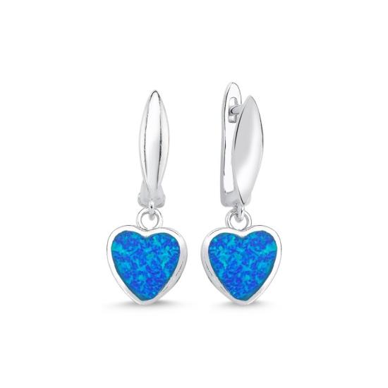 Wholesale Heart Opal Dangle Earrings