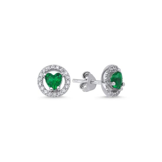 Wholesale Halo Solitaire Colored CZ Stud Earrings