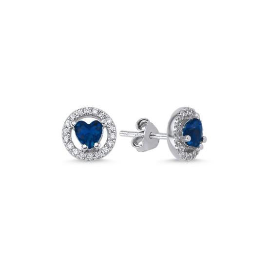 Wholesale Halo Solitaire Colored CZ Stud Earrings