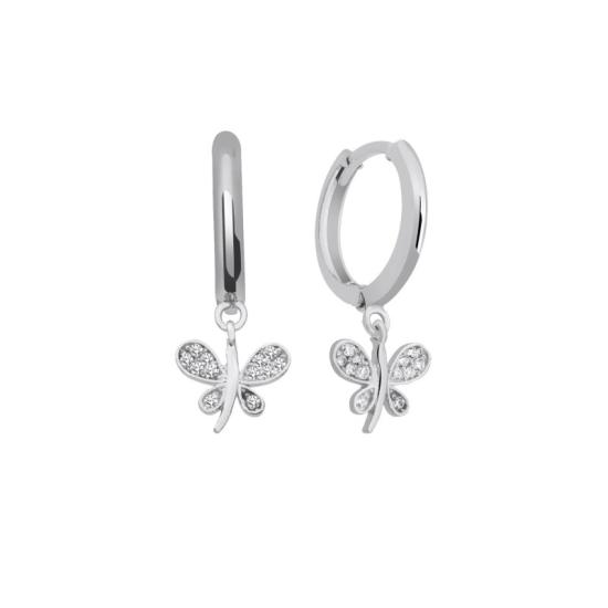 Wholesale Butterfly CZ Huggie Hoop Earrings