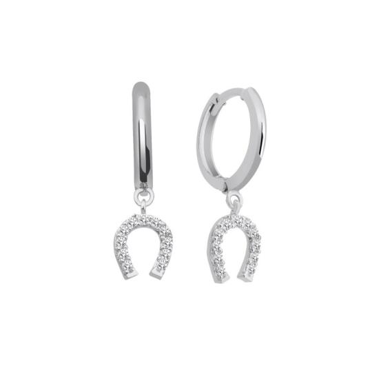 Wholesale Horseshoe CZ Huggie Hoop Earrings