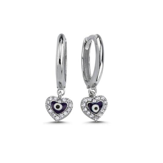 Wholesale Eye Enamel & CZ Huggie Hoop Earrings